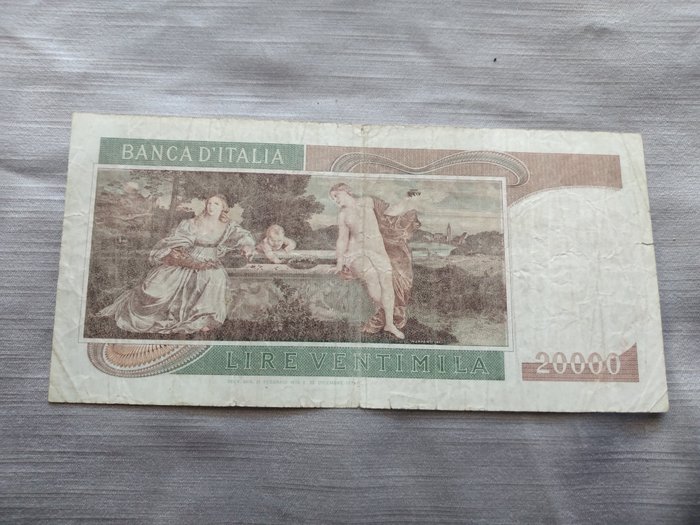 Italien. - 20.000 Lire 1975 "Tiziano" - Gigante BI 77A; Pick 104a  (Ingen mindstepris)