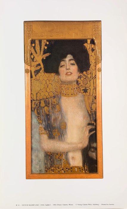 Gustav Klimt (1862-1918) - Judith I, 1901 - Vintage Artprint - 41 x 25 cm