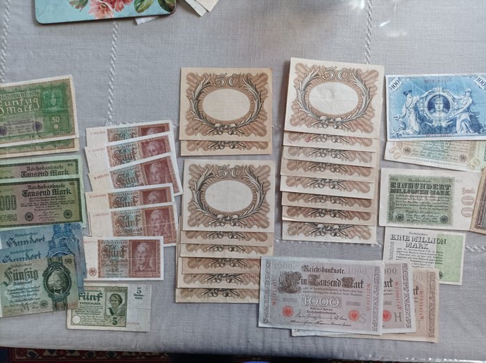 Tyskland. - 39 banknotes - various dates  (Ingen mindstepris)