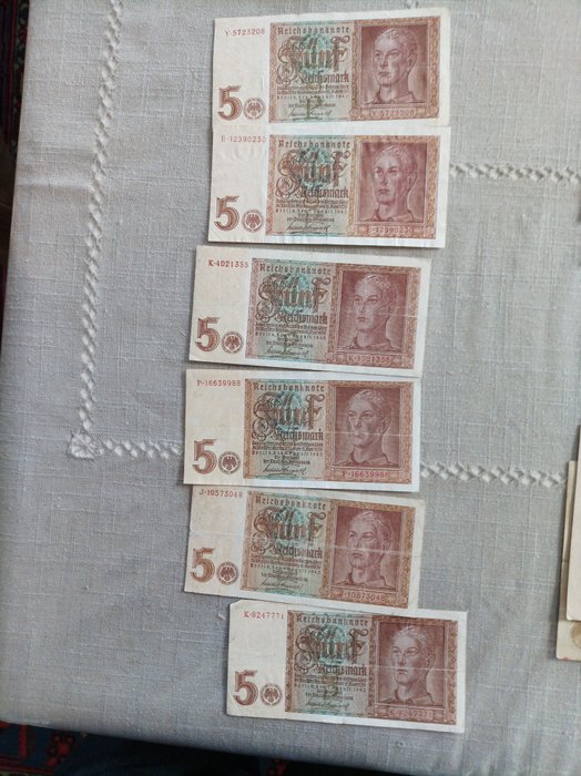 Tyskland. - 39 banknotes - various dates  (Ingen mindstepris)