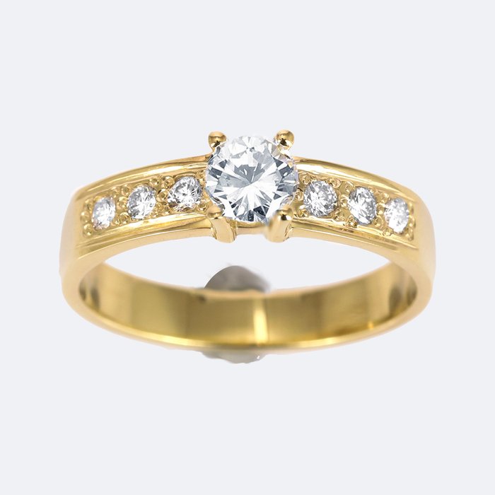 Ingen mindstepris - Handmade - Ring - 14 karat Gulguld -  0.54ct. tw. Diamant (Natur)  - Diamant - med husbevis