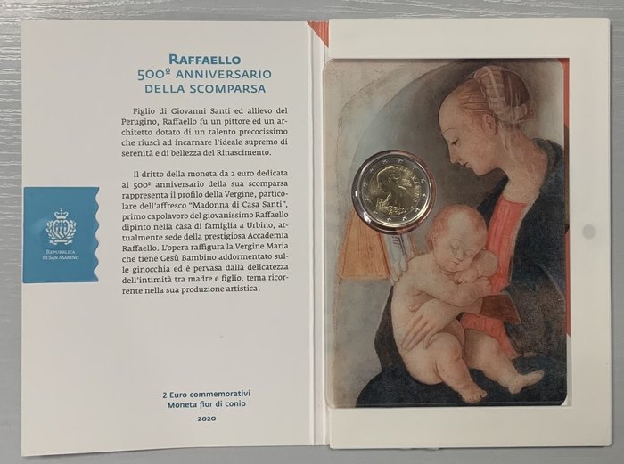 San Marino. 2 Euro 2020 "Raffaello"  (Ingen mindstepris)