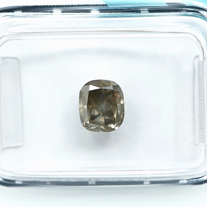 1 pcs Diamant  (Naturfarvet)  - 1.06 ct - Fancy Grålig Gul - SI2 - International Gemological Institute (IGI)