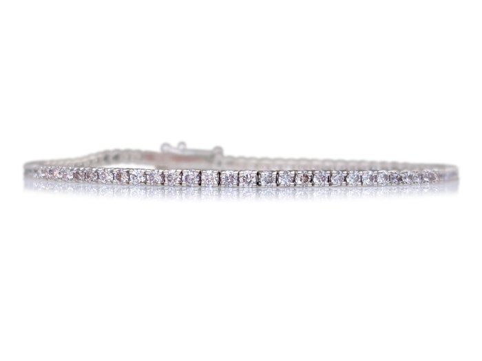 Armbånd - 14 karat Hvidguld -  2.75ct. tw. Lyserød Diamant (Naturfarvet) - Pink - GCI