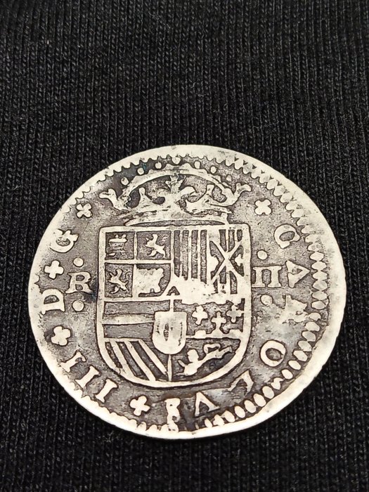 Kongeriget Spanien. Carlos III (pretender). 2 Reales 1708 Barcelona  (Ingen mindstepris)