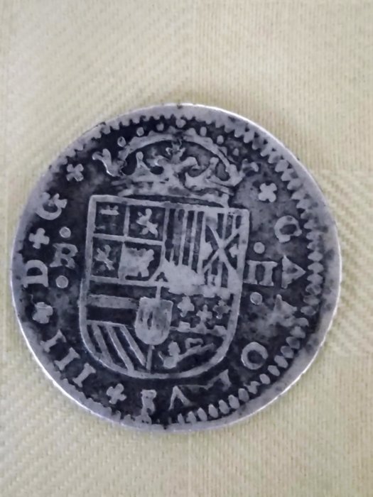 Kongeriget Spanien. Carlos III (pretender). 2 Reales 1708 Barcelona  (Ingen mindstepris)