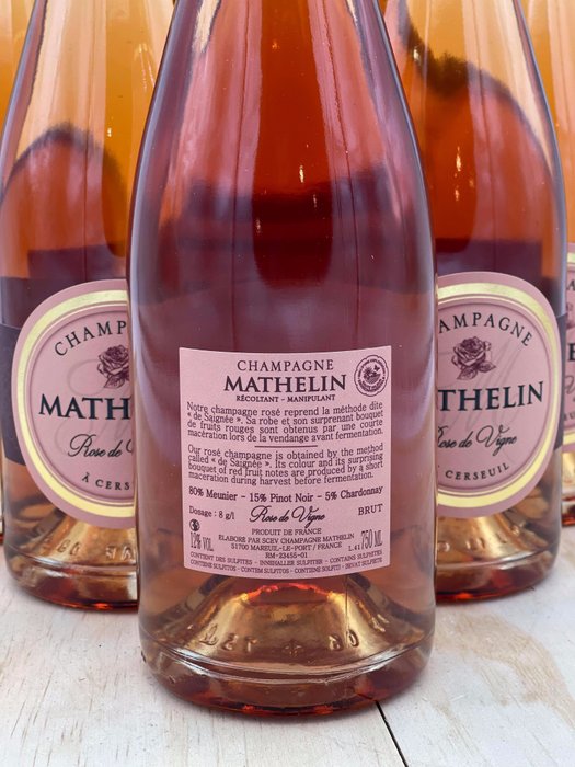 Mathelin Rosé de Vigne - Champagne Rosé - 6 Flasker (075 L)