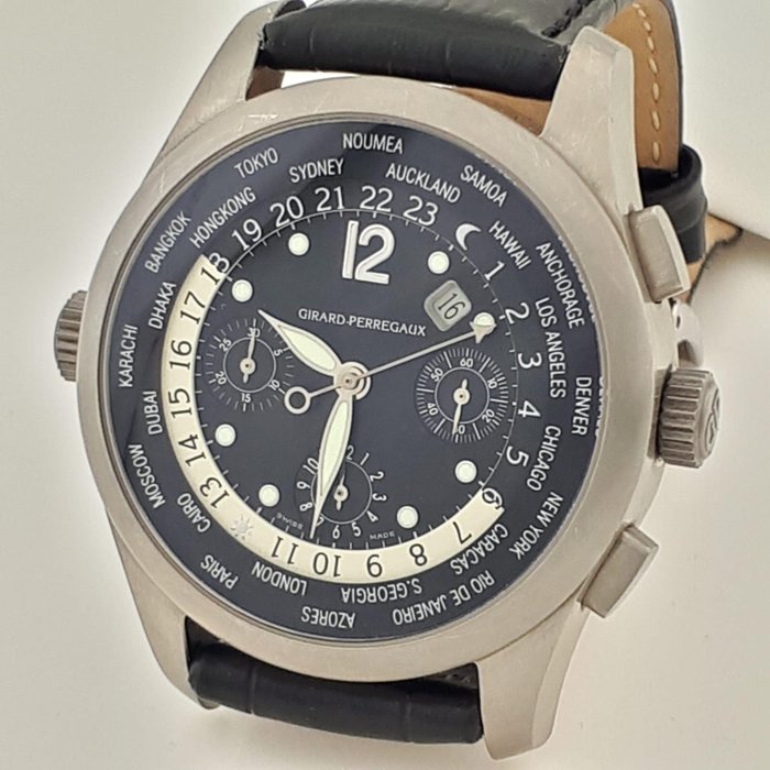 Girard-Perregaux - WW.TC Chronograph Automatic GMT World Time Titanium FULL SET - 4980 - Mænd - 2005