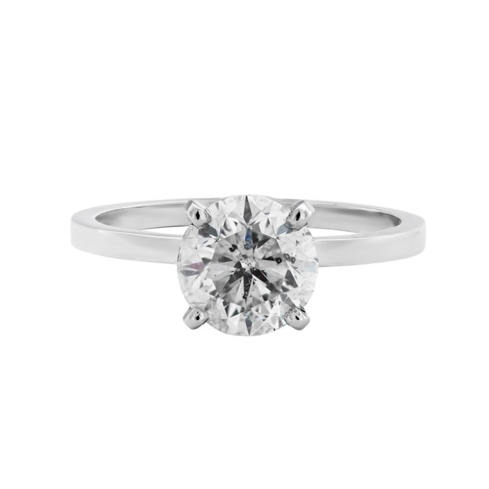 Ring - 14 karat Hvidguld -  150ct tw Diamant (Natur)