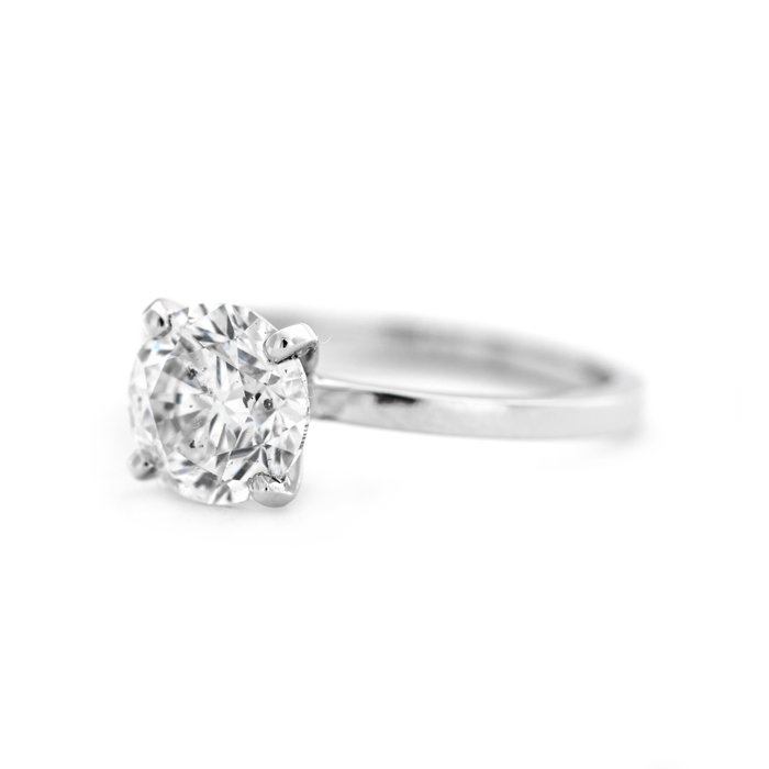 Ring - 14 karat Hvidguld -  150ct tw Diamant (Natur)