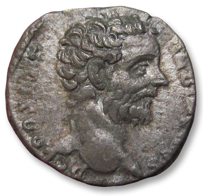 Romarriket Clodius Albinus (AD 195-197) Denarius Rome mint 194-195 AD - MINER PACIF COS II helmeted Minerva standing left -