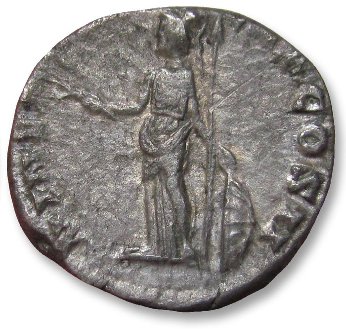 Romarriket Clodius Albinus (AD 195-197) Denarius Rome mint 194-195 AD - MINER PACIF COS II helmeted Minerva standing left -