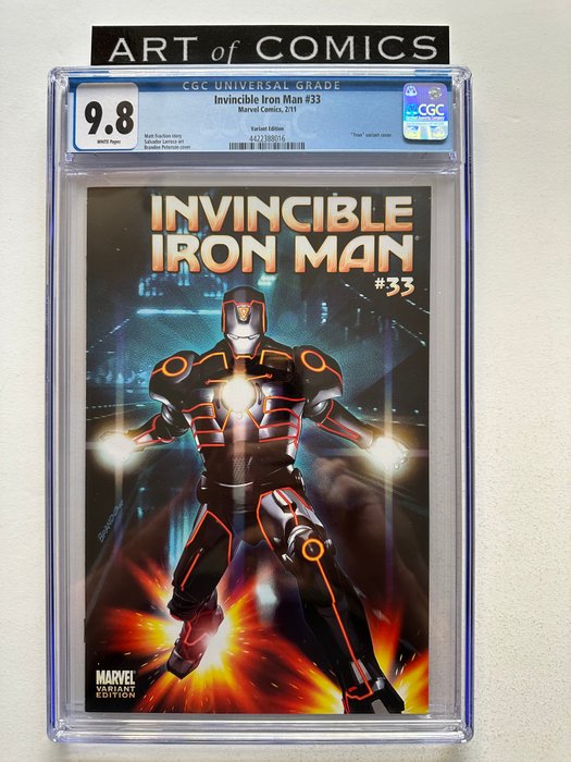 Invincible Iron Man #33 - Tron Variant Cover - CGC Graded 9.8 - 1 Graded comic - Første udgave - 2011