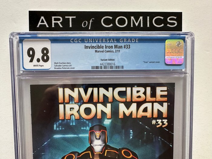 Invincible Iron Man #33 - Tron Variant Cover - CGC Graded 9.8 - 1 Graded comic - Første udgave - 2011