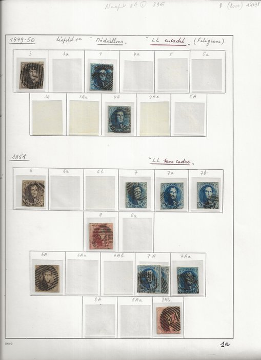 Belgien 1849/1935 - Samling af nuancer frimærker nogle varianter / kuriositeter - OBP/COB tussen 1 en 419