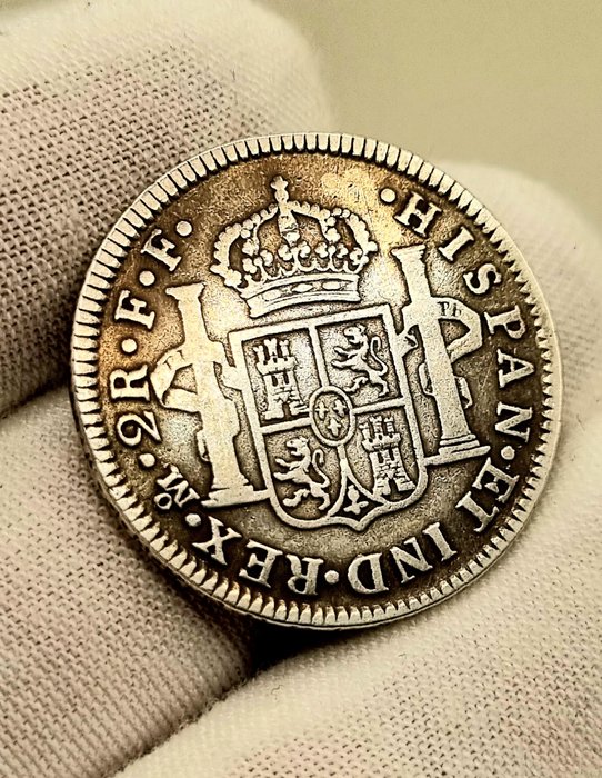 Spanien. Carlos III (1759-1788). 2 Reales 1780 Mexico FF  (Ingen mindstepris)