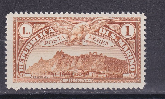 San Marino 1931 - Komplet serie 10 værdier "Udsigt over San Marino" MH - Sassone Serie 500