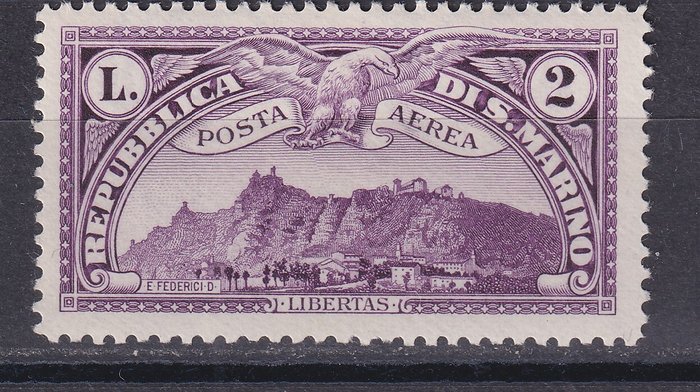 San Marino 1931 - Komplet serie 10 værdier "Udsigt over San Marino" MH - Sassone Serie 500