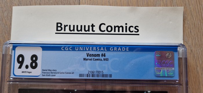Venom #4 Venom Shiver part 4 - Sam Keith Cover - CGC Graded 9.8 - White Pages - 1 Graded comic - Første udgave - 2003