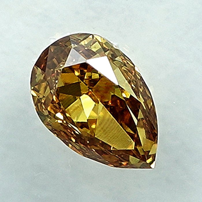 1 pcs Diamant  (Naturfarvet)  - 0.22 ct - Fancy Brunlig Gul - VS2 - International Gemological Institute (IGI)