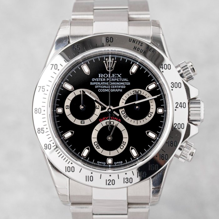 Rolex - Cosmograph Daytona - 116520 - Black Dial - NOS  Full Stickers - 2003 - Tynde hænder