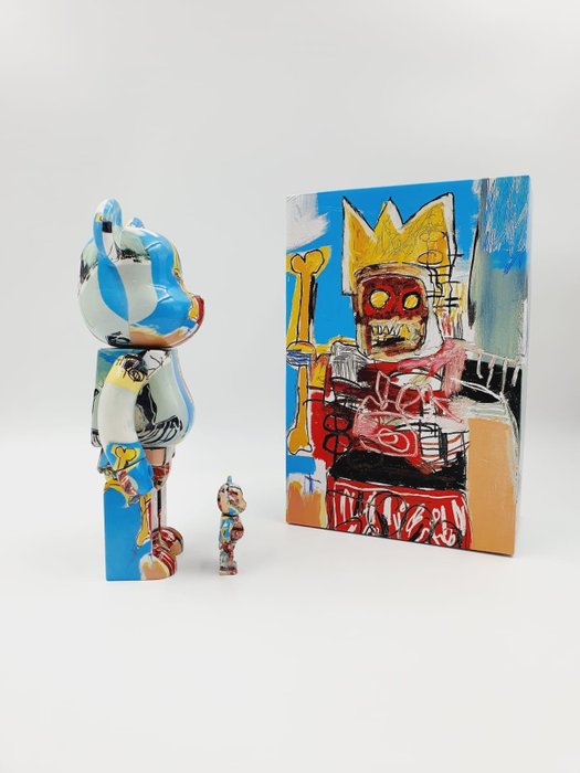 Medicom Toy X Jean Michel Basquiat - MedicomBe@rbrick 400% + 100% " Robot King" Bearbrick 2020