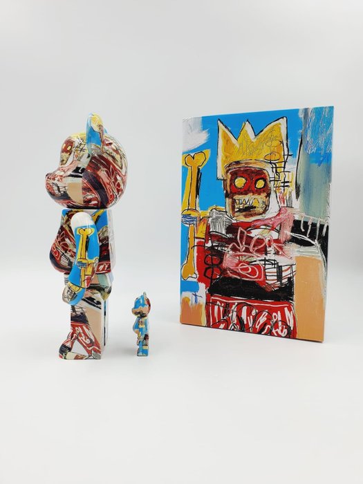 Medicom Toy X Jean Michel Basquiat - MedicomBe@rbrick 400% + 100% " Robot King" Bearbrick 2020