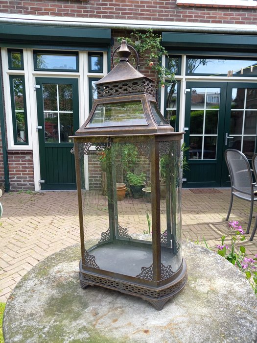 "Large Candle Lantern" 64 cm - Lanterne - Glas Metal