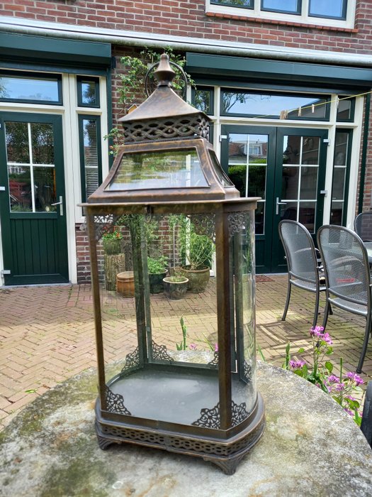 "Large Candle Lantern" 64 cm - Lanterne - Glas Metal