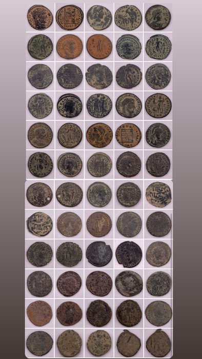 Romarriket. Lot of 30 Æ coins mainly late Roman bronzes  (Ingen mindstepris)