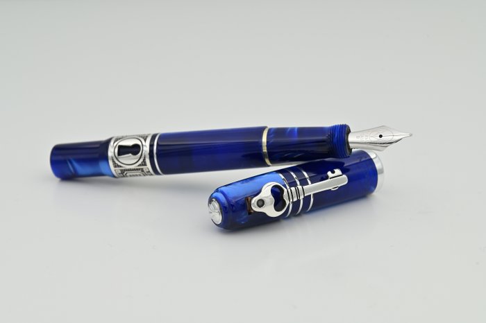 Marlen - The Key Elegance (la penna talismano) - Special edition in resina e argento - Blu - Fyldepen