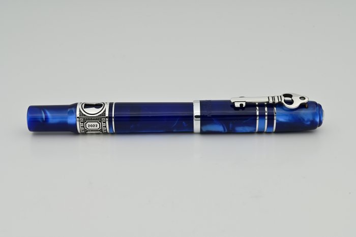 Marlen - The Key Elegance (la penna talismano) - Special edition in resina e argento - Blu - Fyldepen