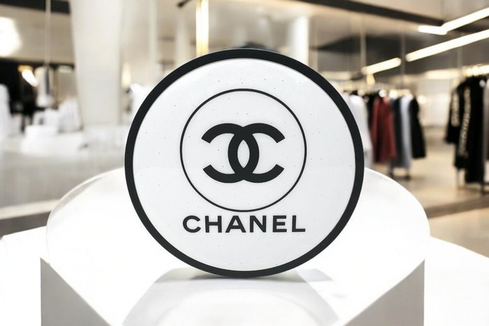 Lysskilt - Chanel oplyst reklameskilt med diamantglittereffekt. - Plast, Stål