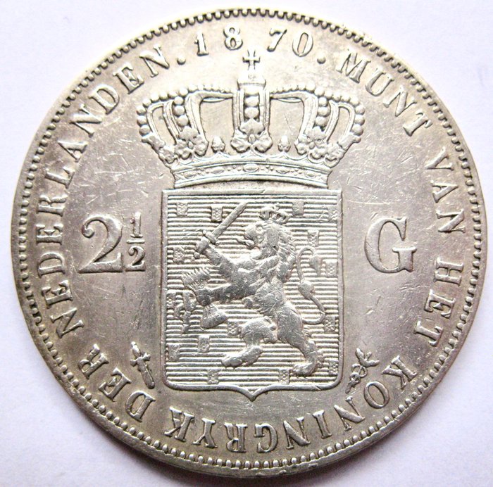 Holland. Willem III. 2-1/2 Gulden 1870  (Ingen mindstepris)