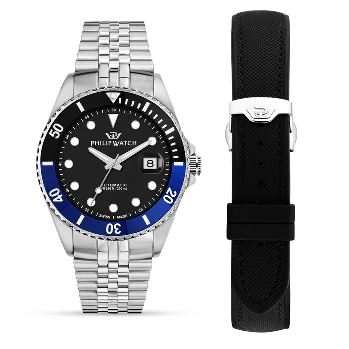 Philip Watch - Caribe Diving - SPECIAL PACK with additional silicone strap - 200 M - Swiss Made - Sapphire crystal - Mænd - 2020+