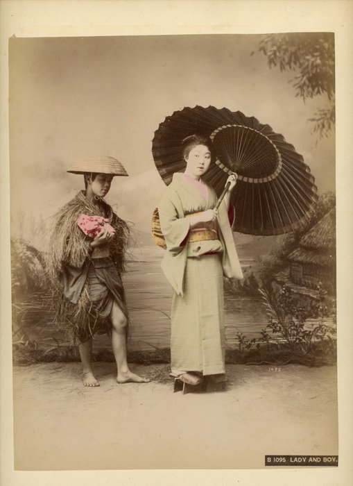 Kusakabe Kimbei, Farsari et divers Yokohama School - "Lady and Boy"