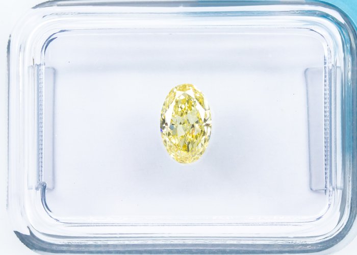 Ingen mindstepris - 1 pcs Diamant  (Naturfarvet)  - 0.58 ct - Oval - Fancy Gul - VS1 - International Gemological Institute (IGI)