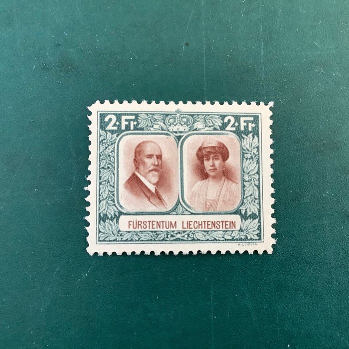 Liechtenstein 1930 - 2Fr Kongepar i sjælden perforering 11,5 og 10,5 - Michel 107C