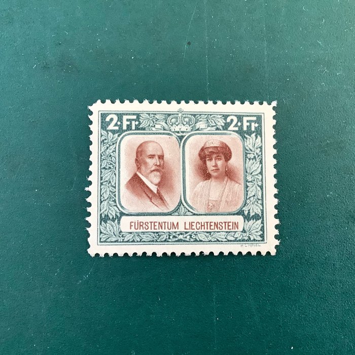 Liechtenstein 1930 - 2Fr Kongepar i sjælden perforering 11,5 og 10,5 - Michel 107C