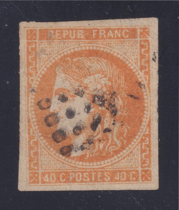 Frankrig 1870 - Bordeaux nummer, nr. 48, pæne marginer, signeret kalve, - Yvert