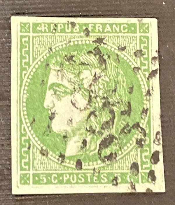 Frankrig 1870 - Emission de Bordeaux vert-jaune foncé - YT No 42Ba