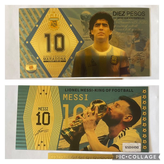 2021/22 - Gold Banknotes - Lionel Messi / Diego Maradona - 1 Mixed collection