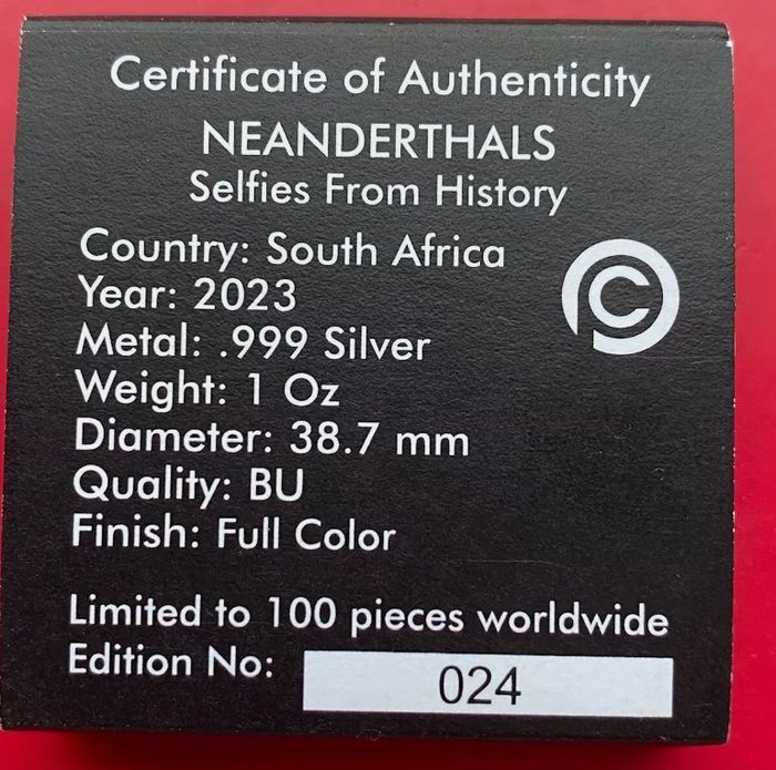 Sydafrika. 1 Pound 2023 - NEANDERTHALS - 1 Oz with COA  (Ingen mindstepris)