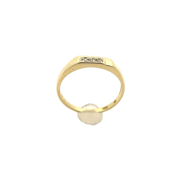 Ingen mindstepris - Ring - 14 karat Gulguld -  0.02ct. tw. Diamant (Natur)  - 585,- Diamant