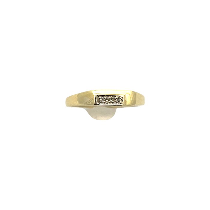 Ingen mindstepris - Ring - 14 karat Gulguld -  0.02ct. tw. Diamant (Natur)  - 585,- Diamant