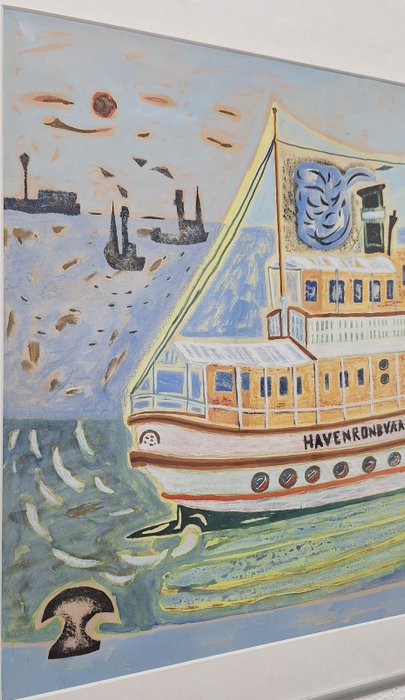 Charles Jean Kemper (1913-1986) - Rondvaartboot in de Rotterdamse haven