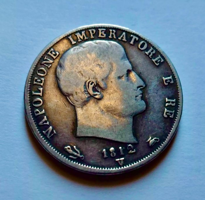 Italien, Kongeriget Italien (Napolitansk). Napoleone I - Re d'Italia (1805-1814). 2 Lire 1812 - Venezia