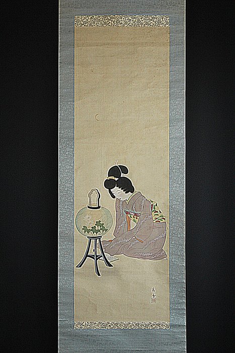 Bijin-ga 美人画 - With signature and seal by artist - Japan  (Ingen mindstepris)