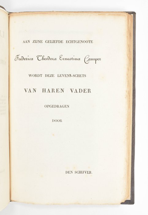 A.G. Camper - Levens-schets van Adriaan Gillis Camper [Gebonden met:] Ode of, Onuitgegeven albumblad [gesigneerd] - 1825-1839