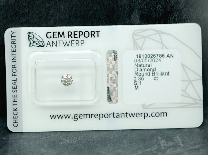 1 pcs Diamant  (Natur)  - 0.35 ct - M - SI1 - Gem Report Antwerp (GRA)